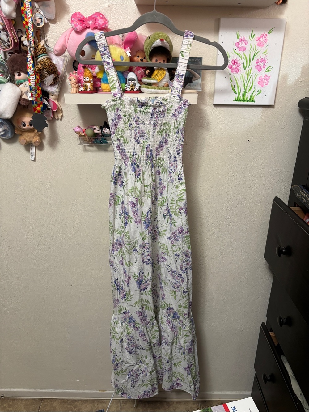 Hill House Home Anjuli Nap Dress Wisteria Floral Smocked Maxi Dress Cottage XS - Picture 3 of 9